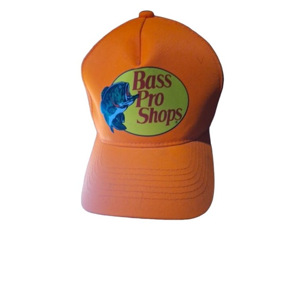 Bass Pro Shop Unisex Hat Cap Snap Back Adjustable Mesh Back Orange Gone Fishing